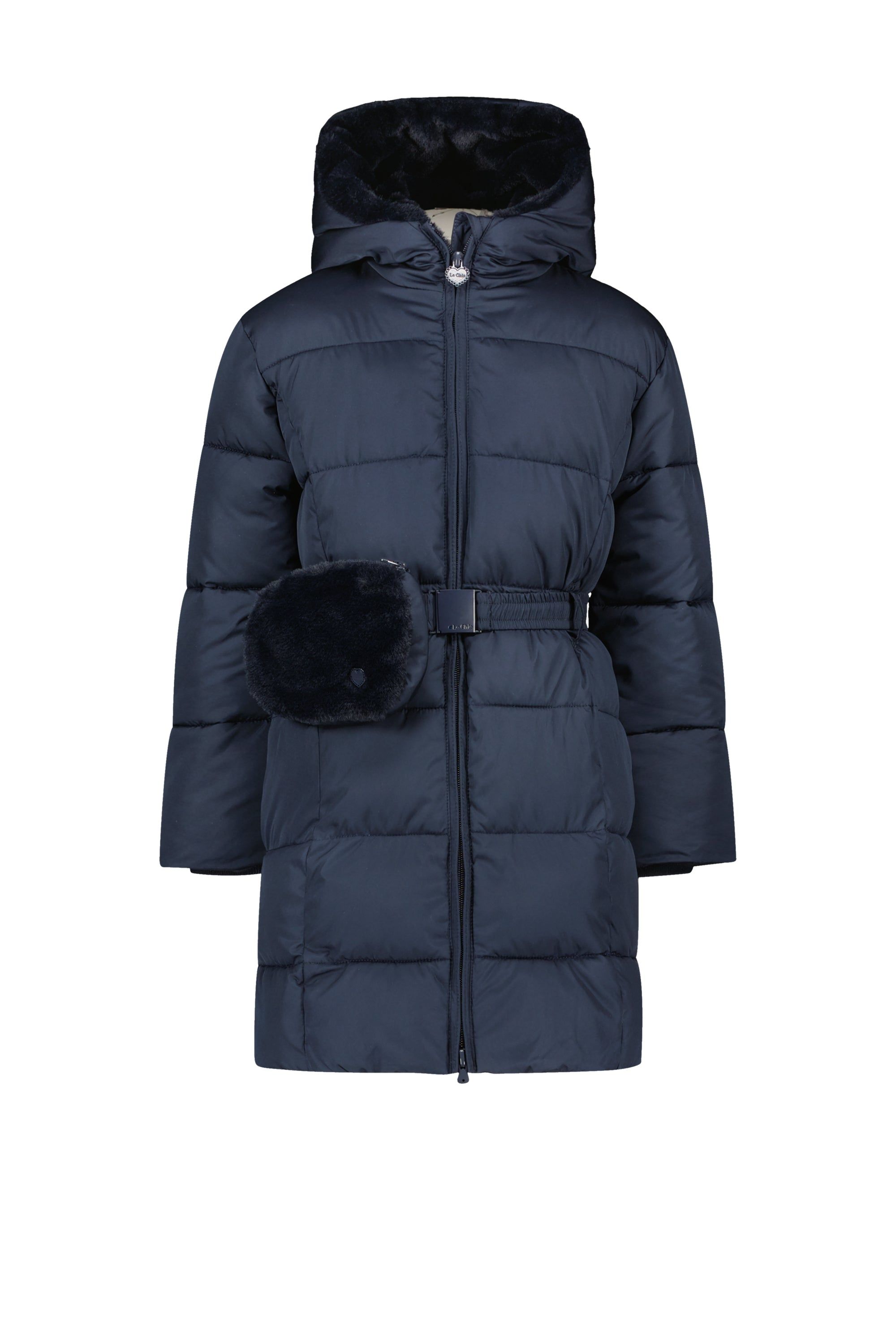 Jas♥ BIRDO ♥ furry bag&belt coat *Blue Navy*