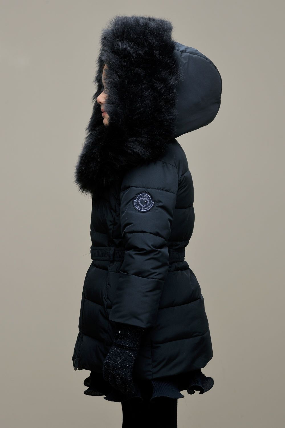 Jas♥ BODETTE ♥ fur-edged hood coat *Blue Navy*