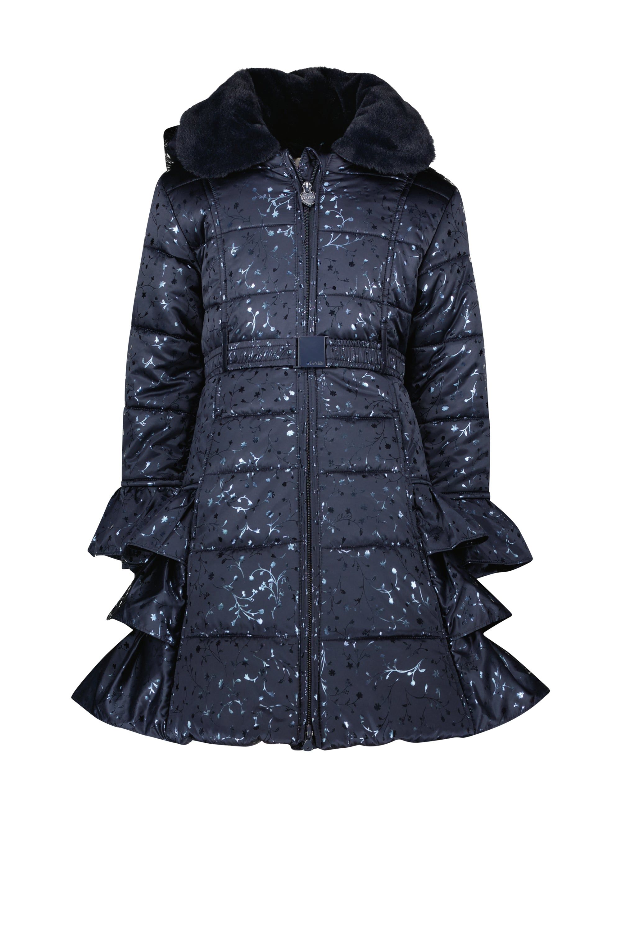 Jas♥ BOUQUET ♥ ruffle coat AOP *Blue Navy&Foil*