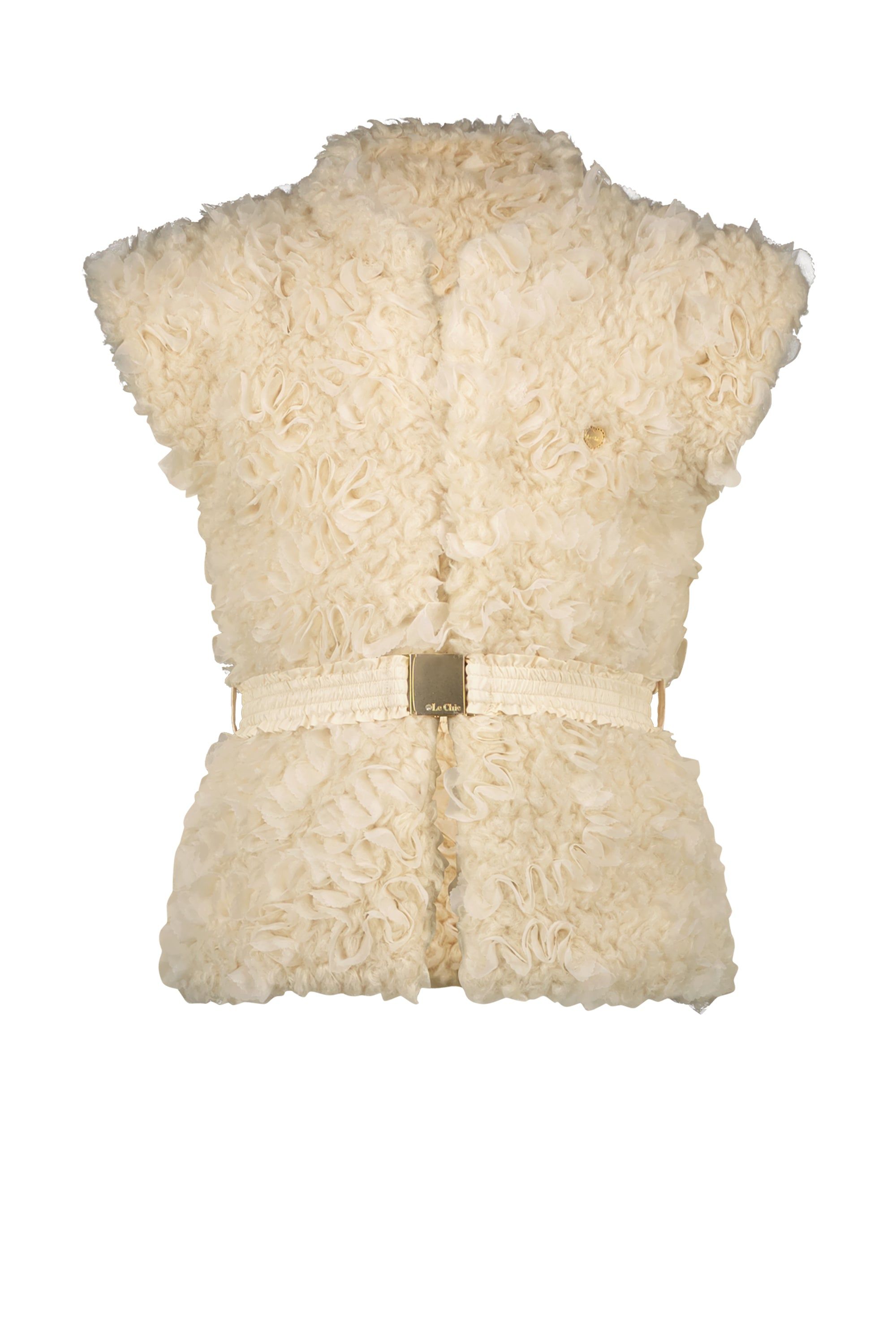 ♥ EMARO ♥ fur&voile bodywarmer *Dreamy Creamy*