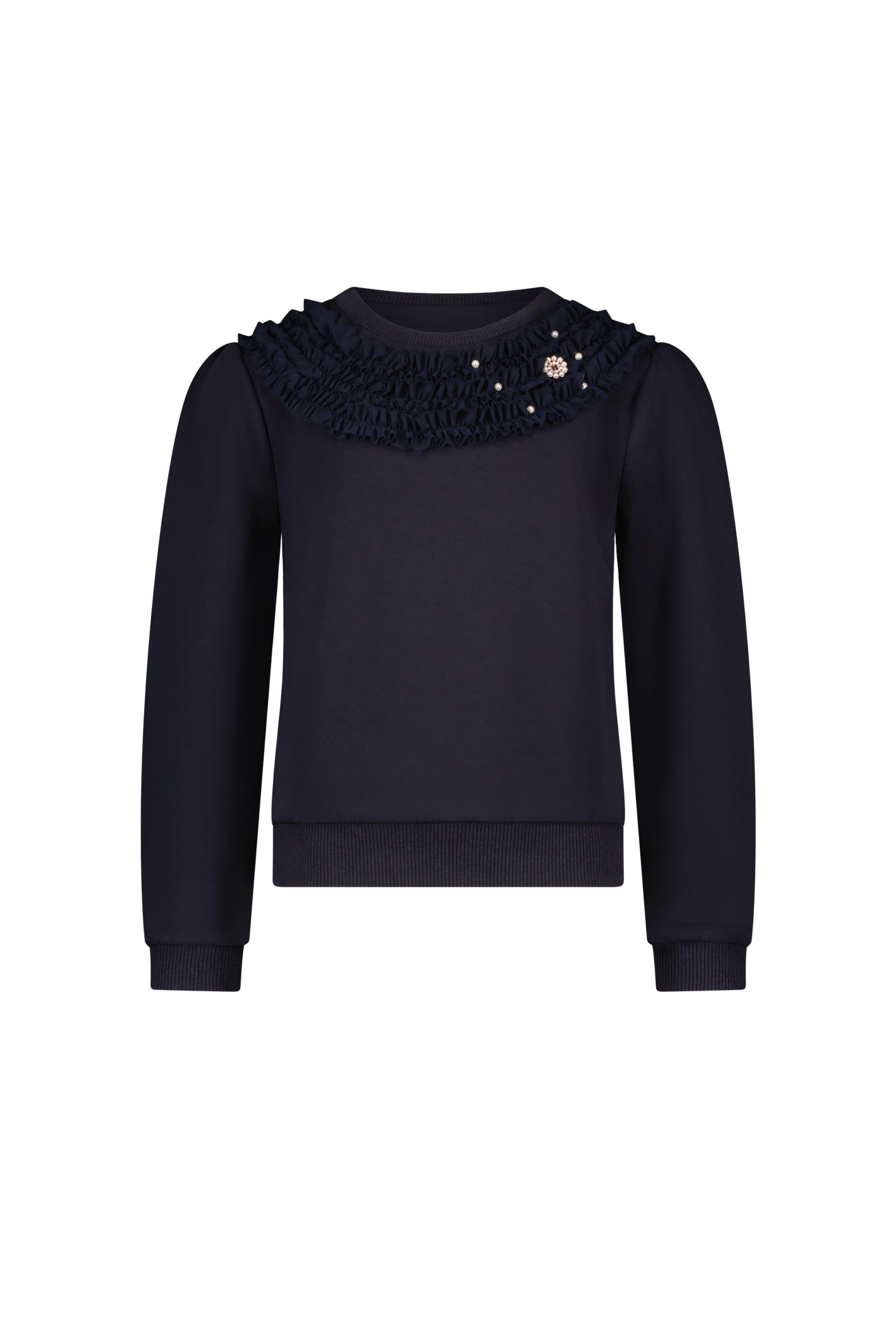 Trui / Sweater♥ OCOLLY ♥ fancy ruffles sweater *Blue Navy*