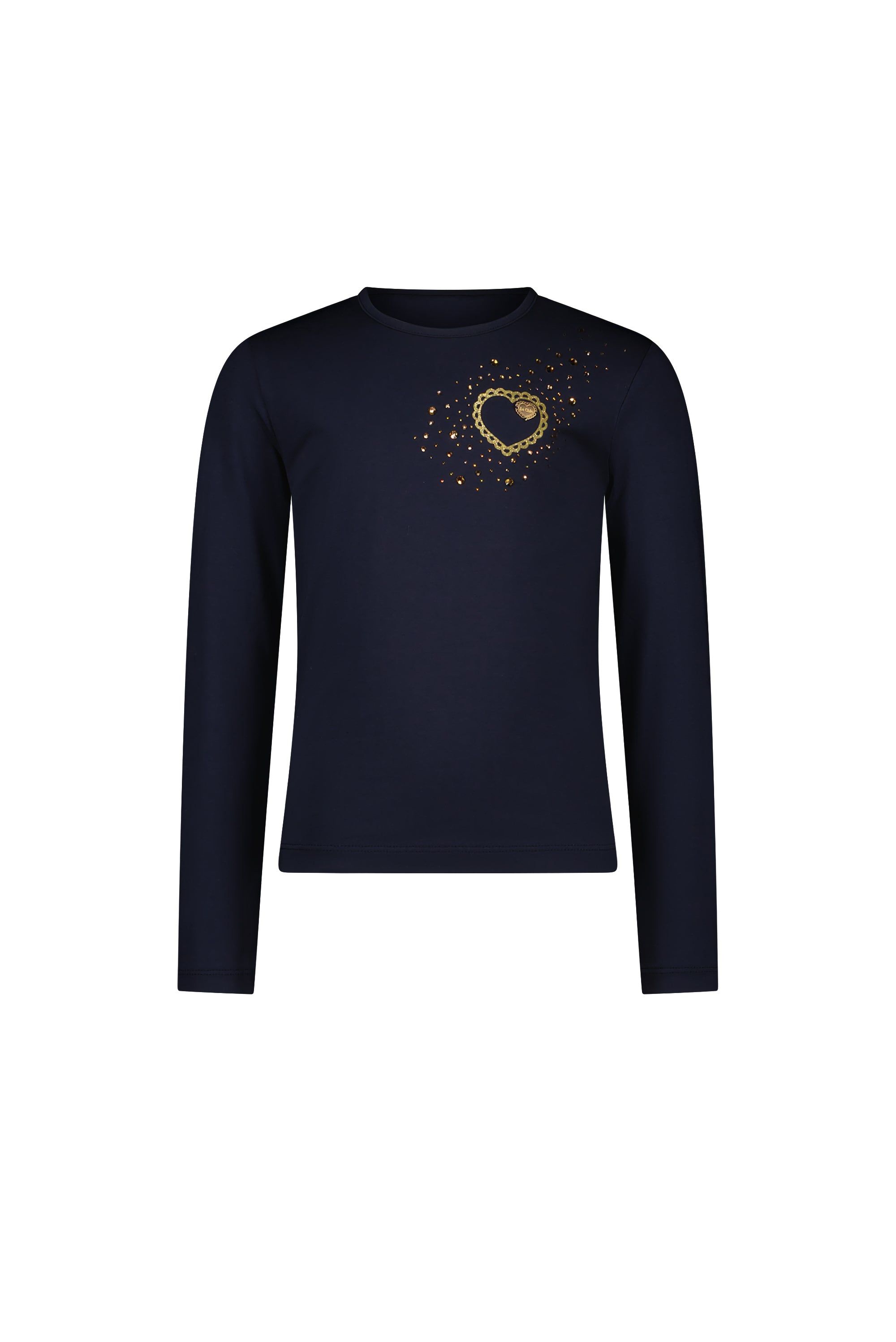 ♥ NORMA ♥ rhinestone heart T-shirt *Blue Navy*