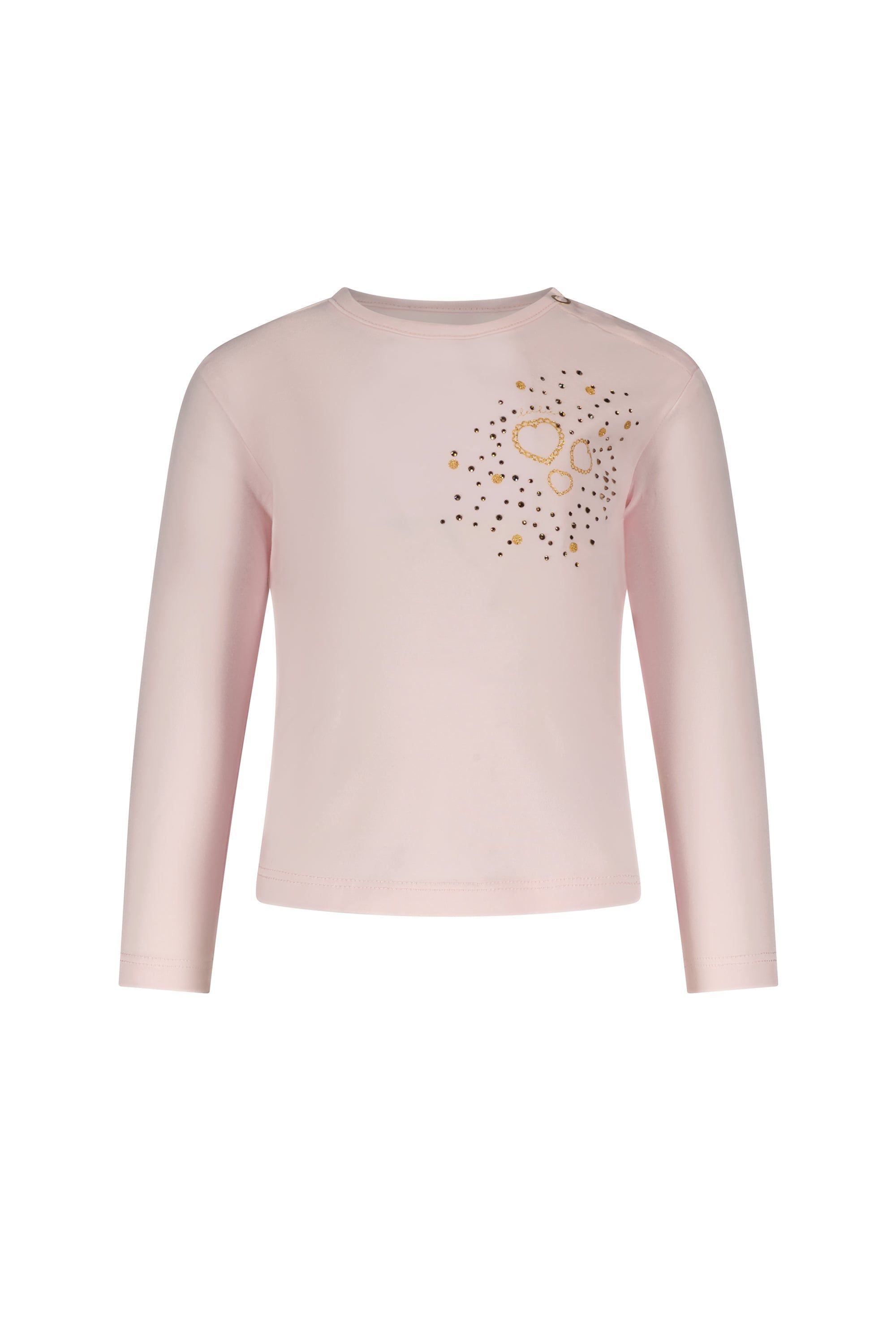 ♥ NOMBA ♥ rhinestone heart T-shirt *Rose Quartz*