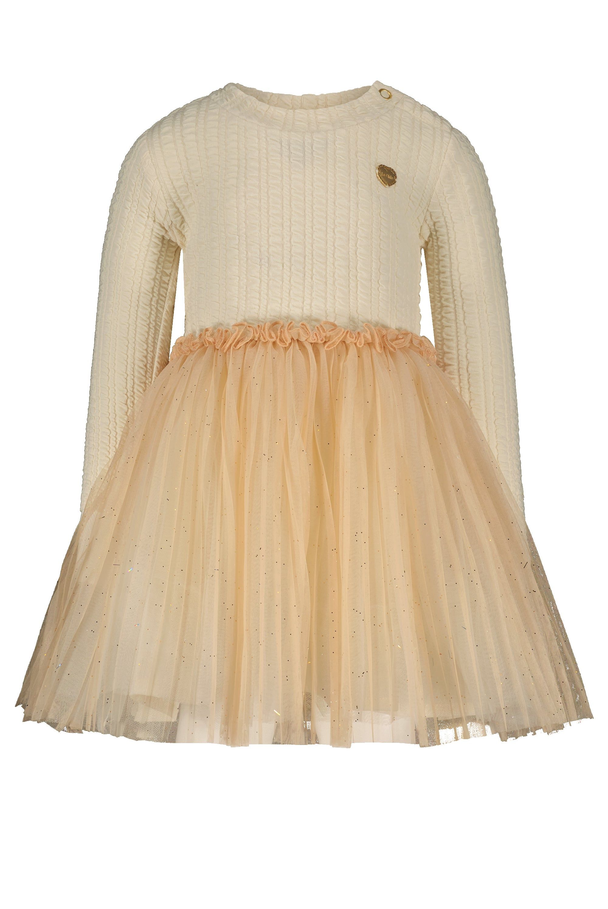 Jurk♥ SAMBA ♥ cable knit&tule dress *Dreamy Creamy*