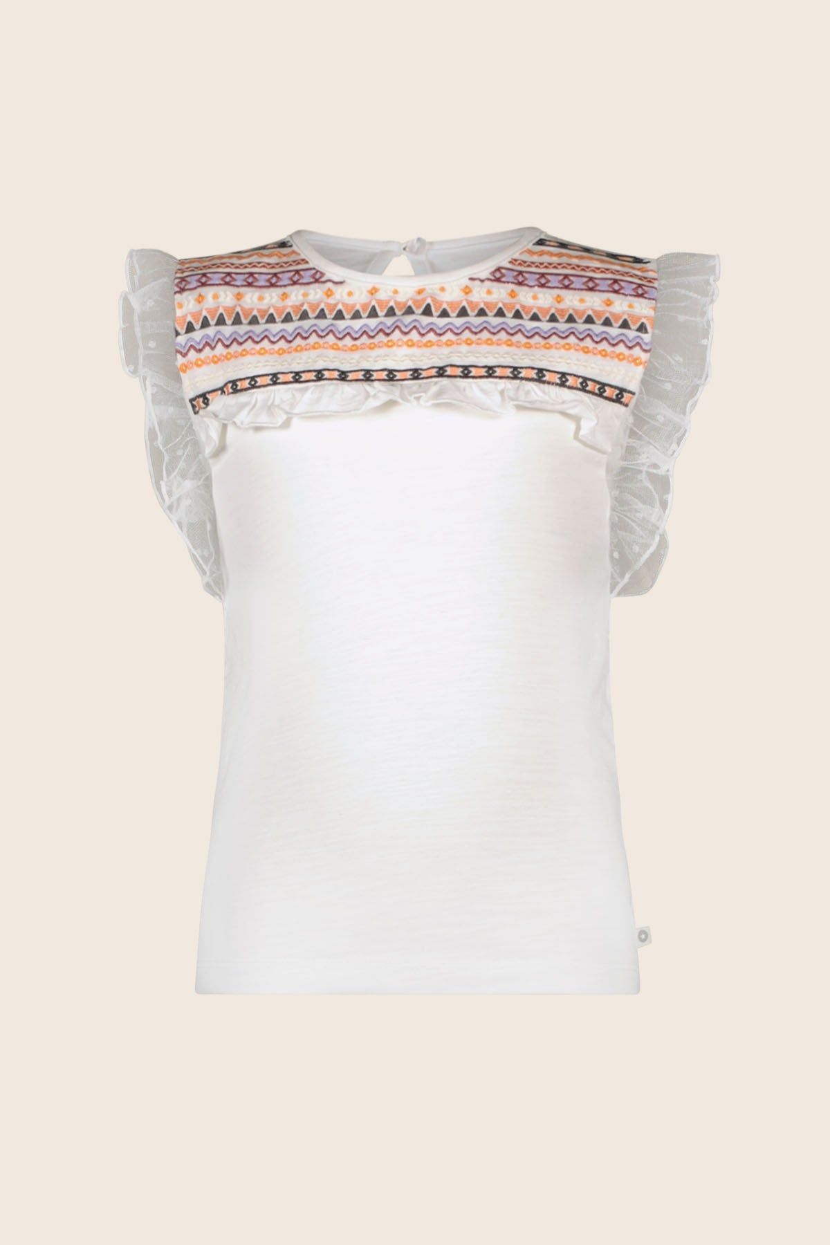T-Shirt Top Gaia Lilac Embroidery