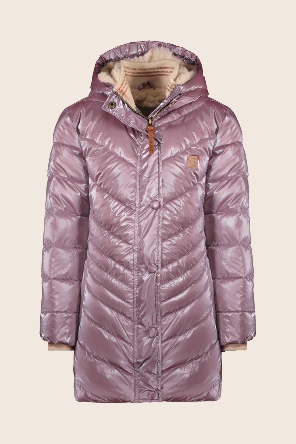 Jas Alina Flo girls quilted jacket long Lavendel