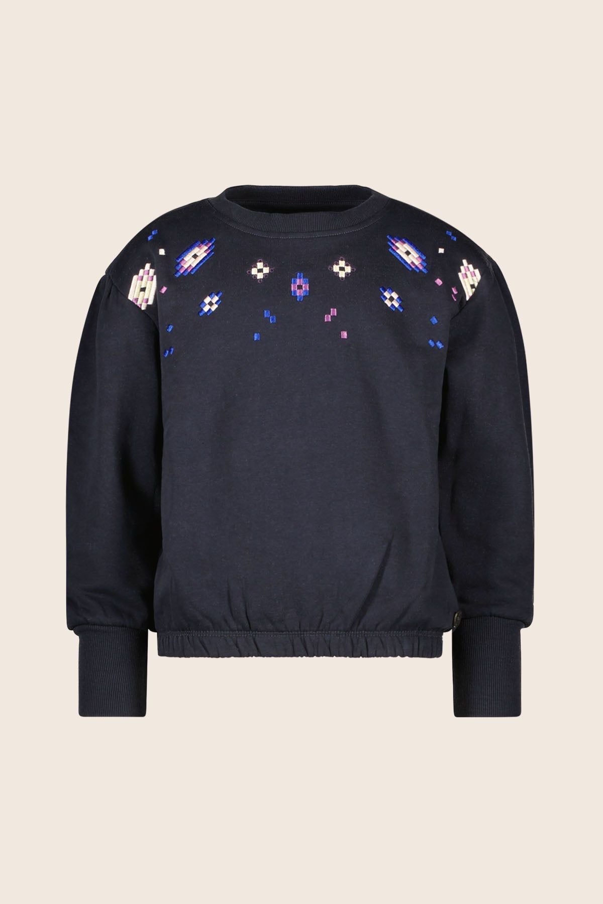 Trui / Sweater Danee Flo girls sweater with artwork Navy