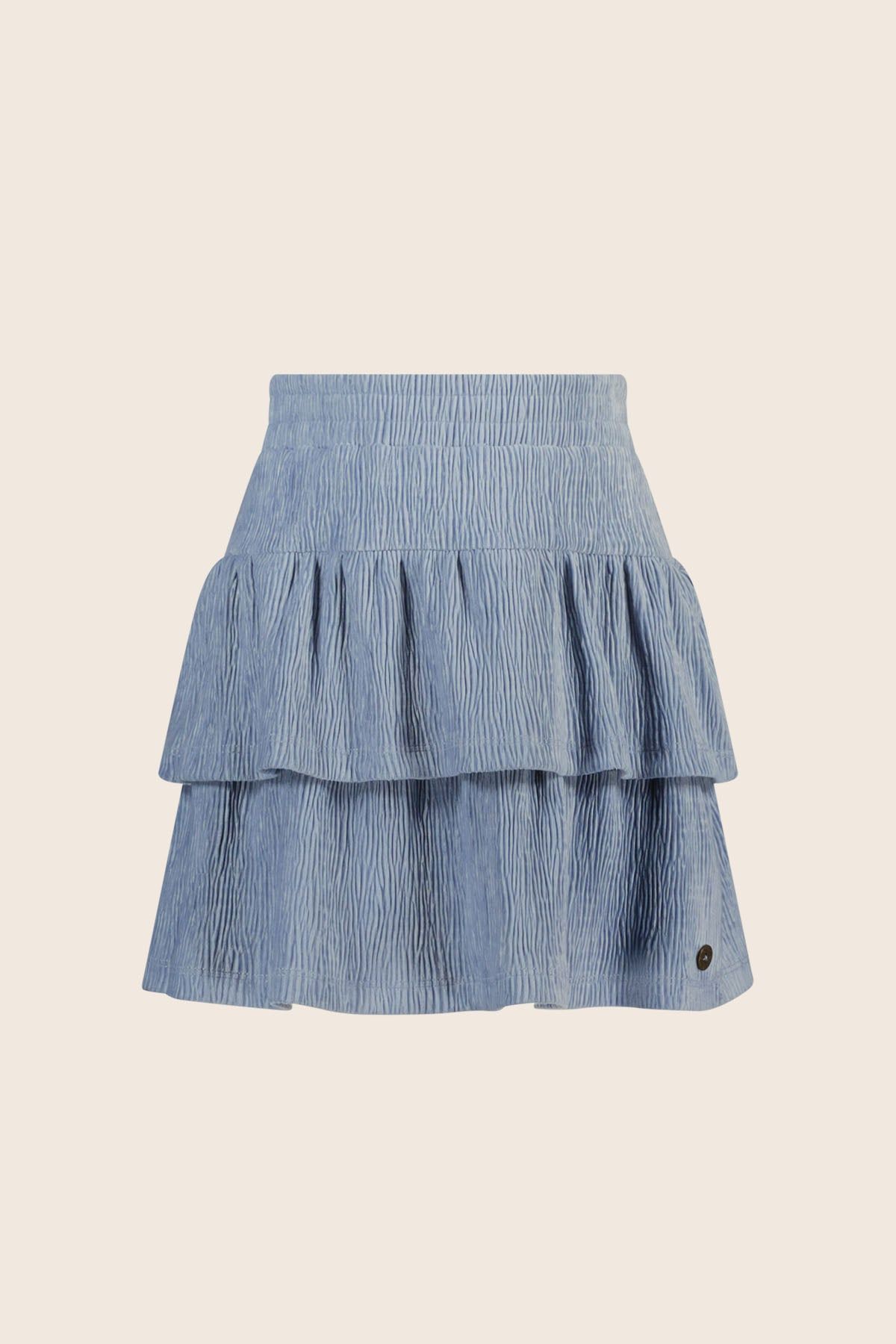 Rok Hila Flo velvet 2 layer skirt lt denim