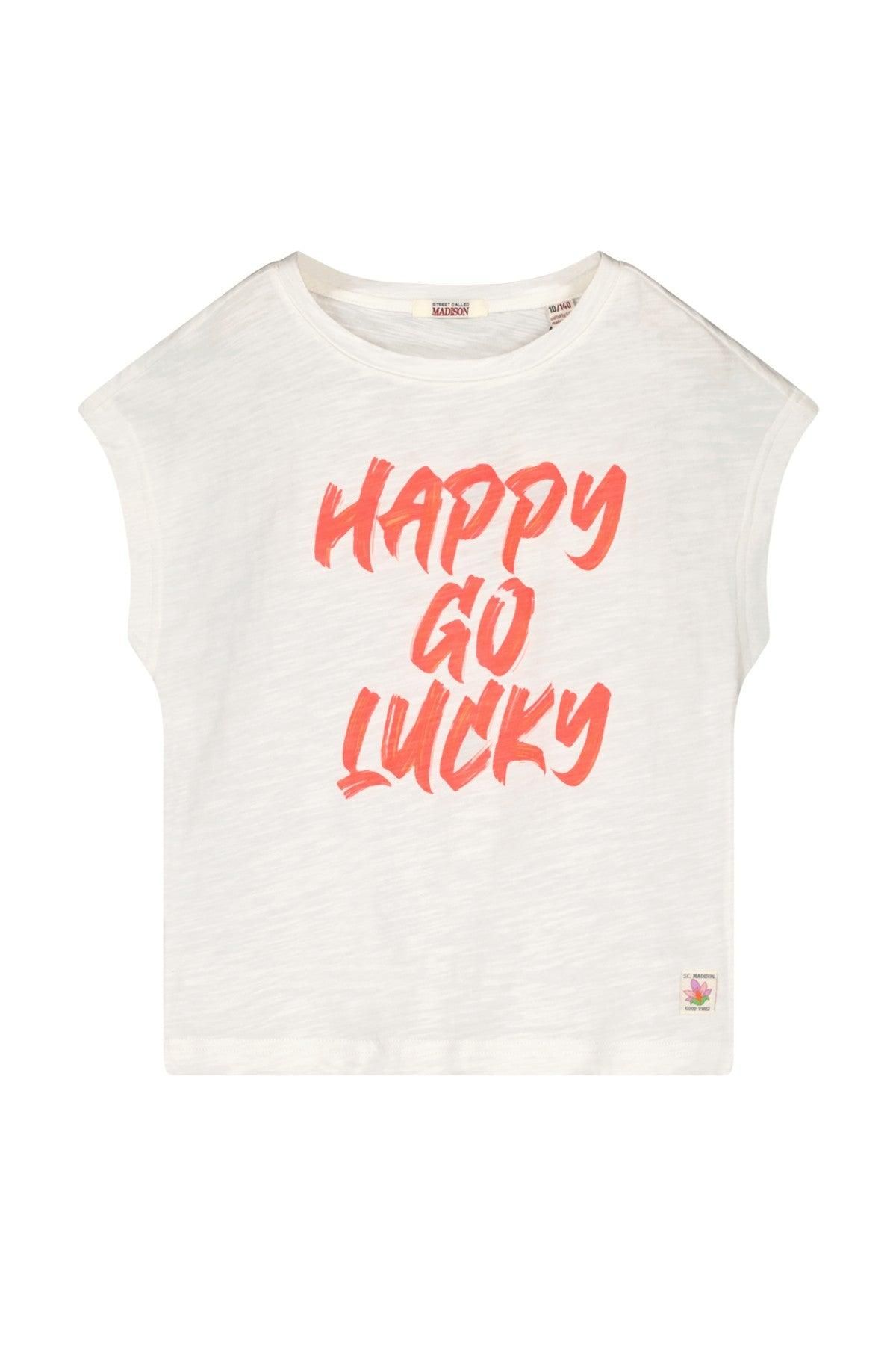 T-Shirt Luna essential top HAPPY White