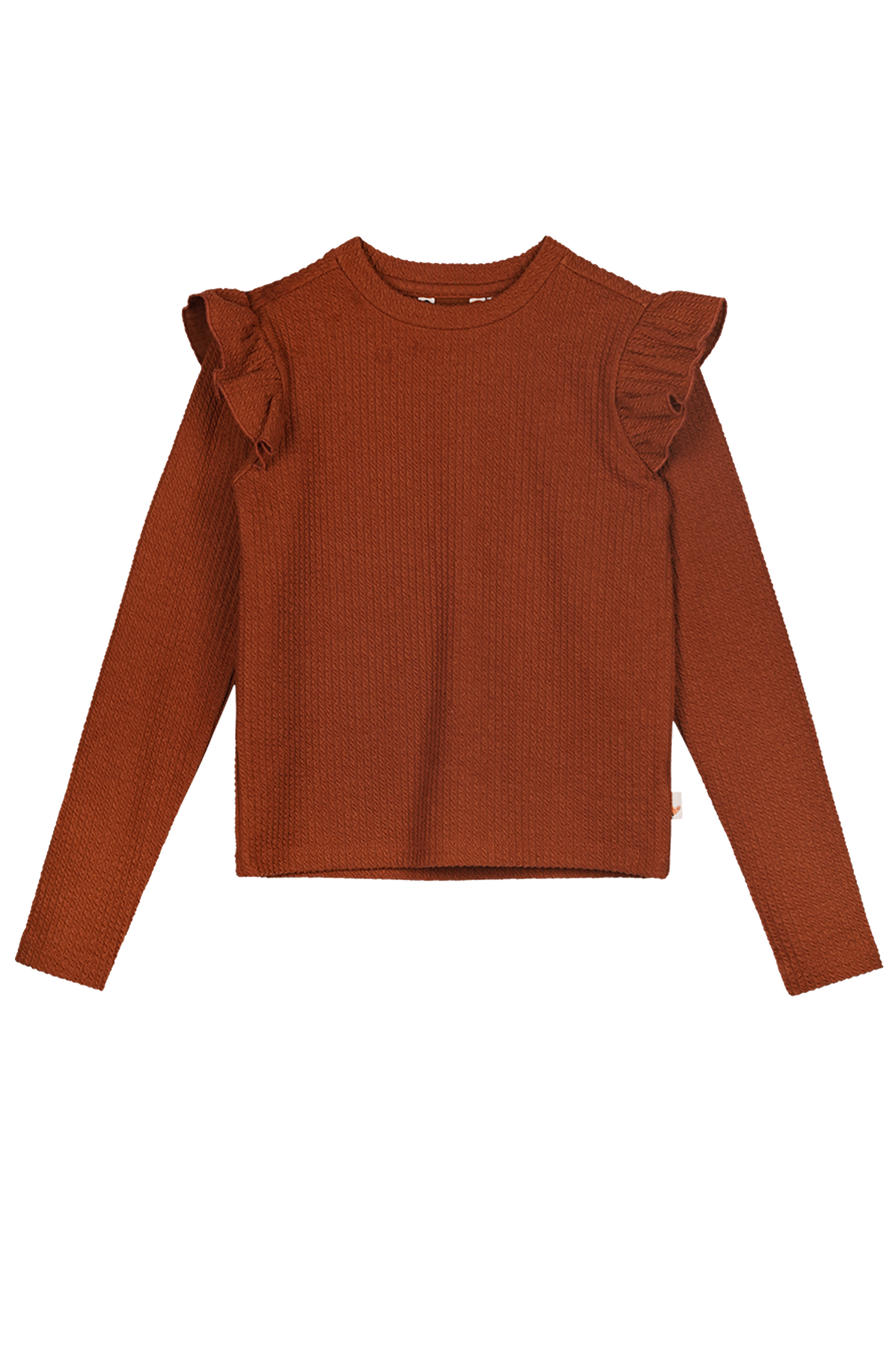 Longsleeve SENNA ruffle top rust