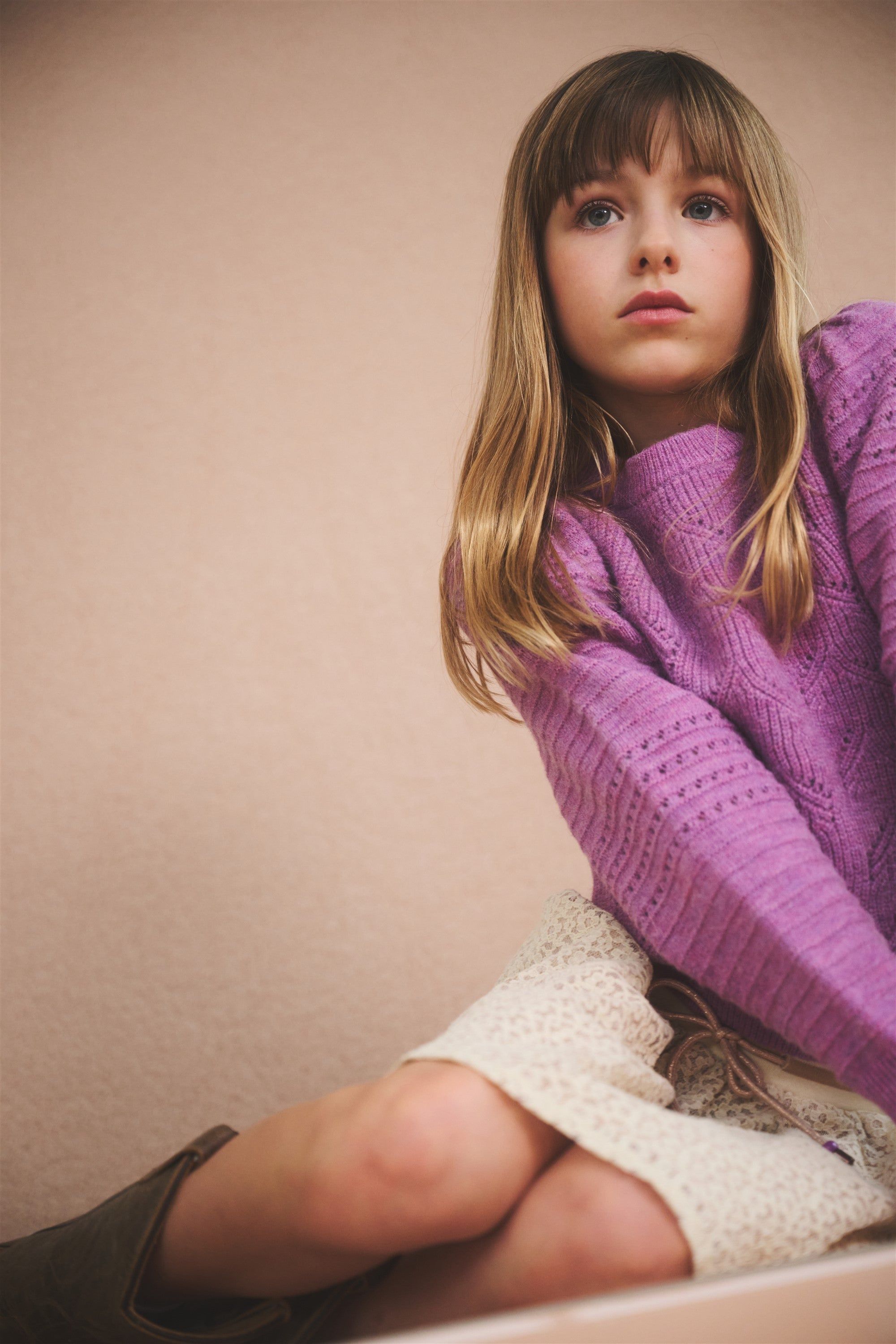 Trui / Sweater Kovas Zachte Gebreide Trui Violet