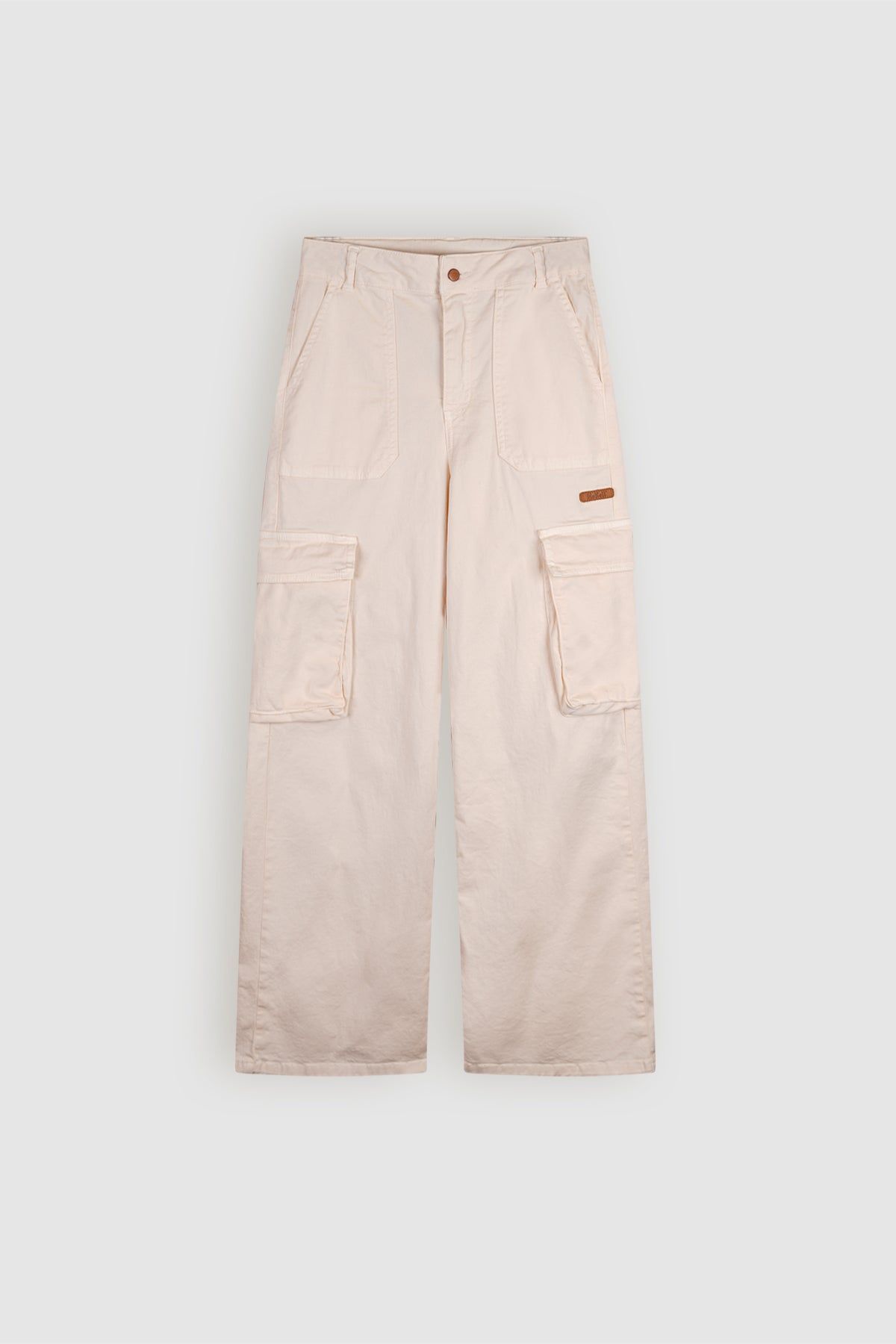 Susy Garment Dyed Twill Cargo Broek Ivoor