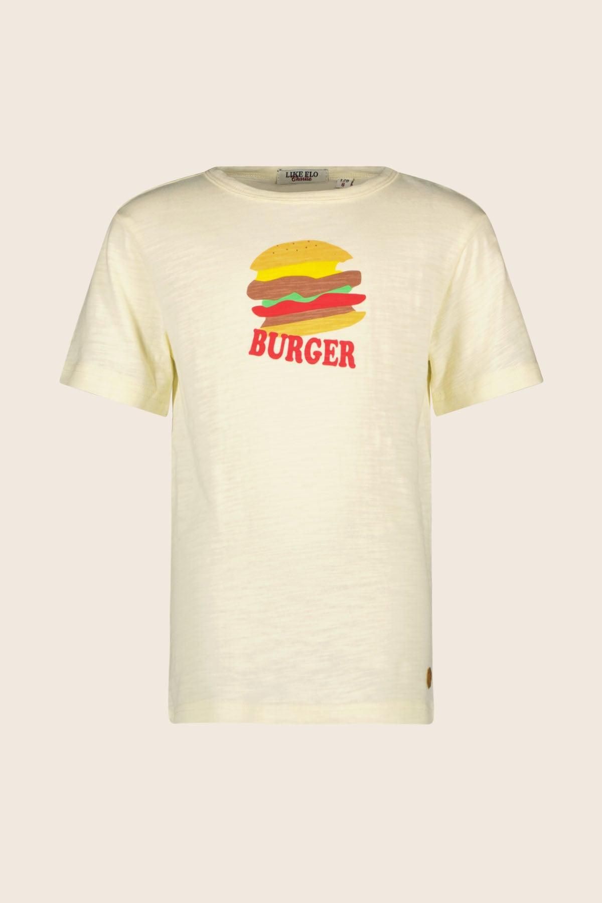 T-Shirt Tee HEY CHARLIE BURGER Milk