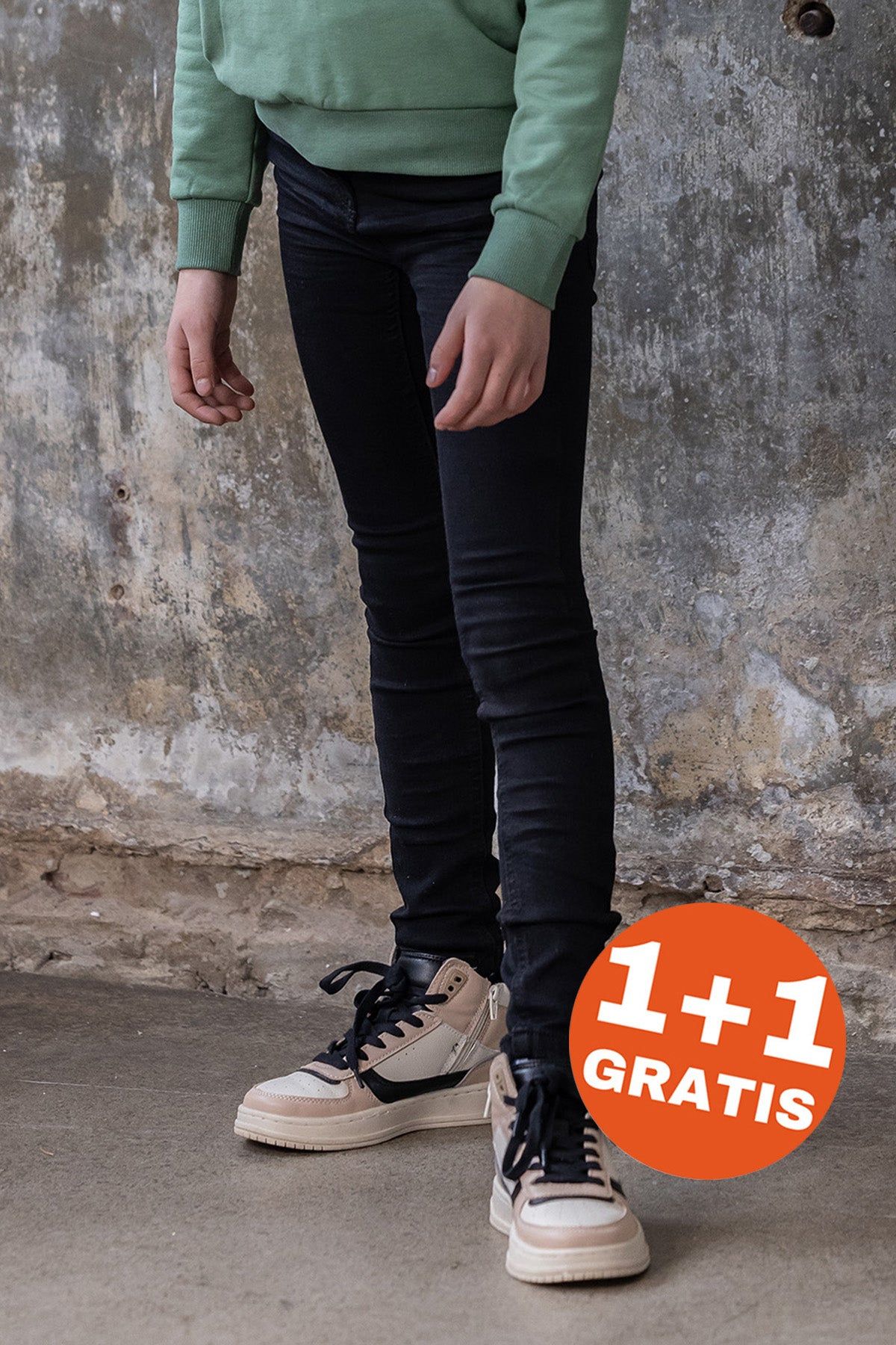 Broek Tregging Tess zwart denim