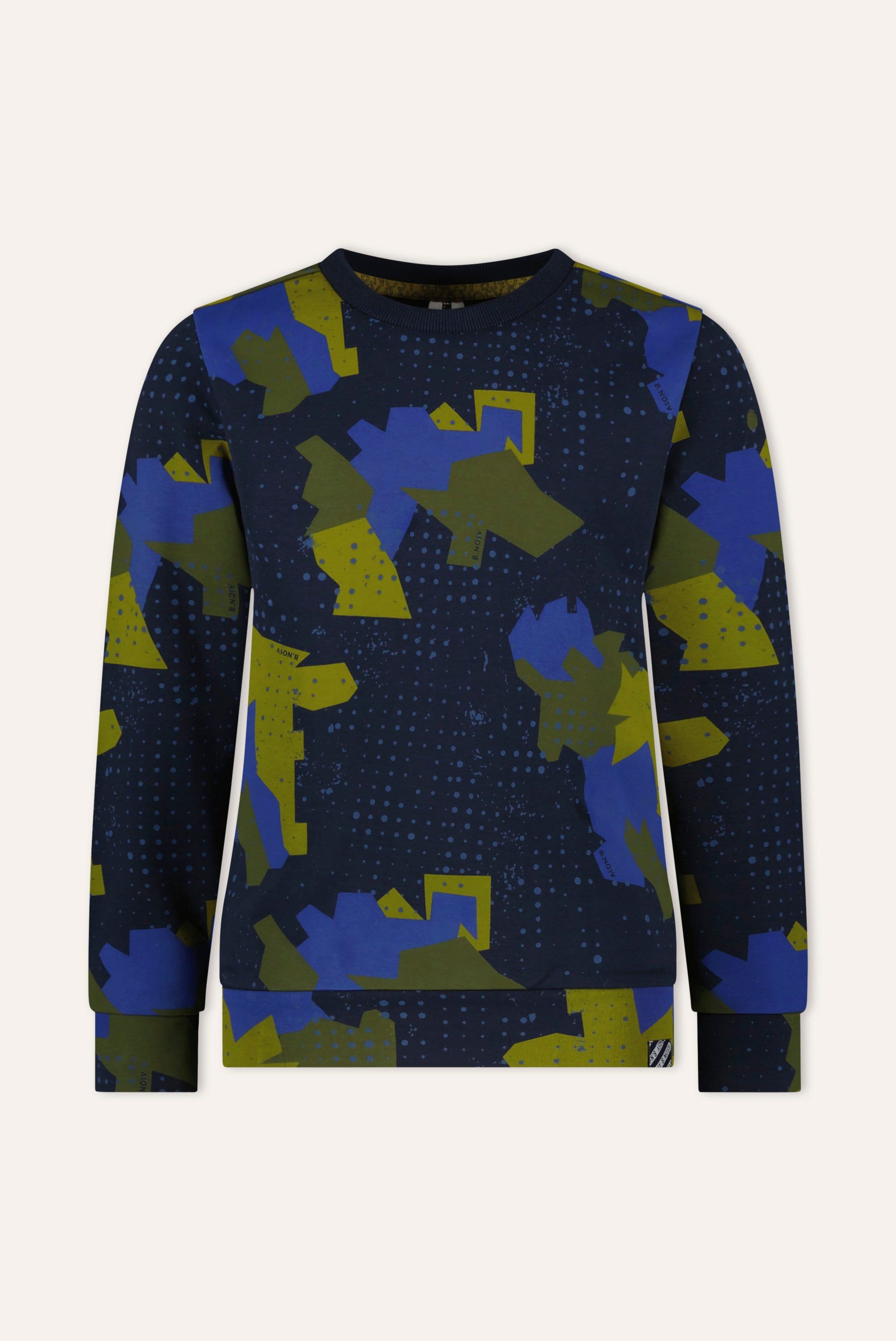 Trui / Sweater B.Nosy Simon Print Sweater Blauw